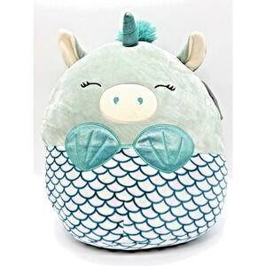 Squishmallows Kellytoy 16" Cornella Unicorn Mermaid Teal Sea Scales Plush NWT